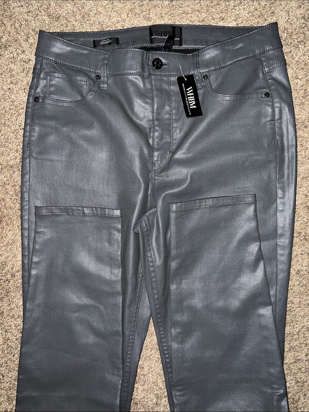 White House Black Market High-Rise Skinny Pants in Charcoal